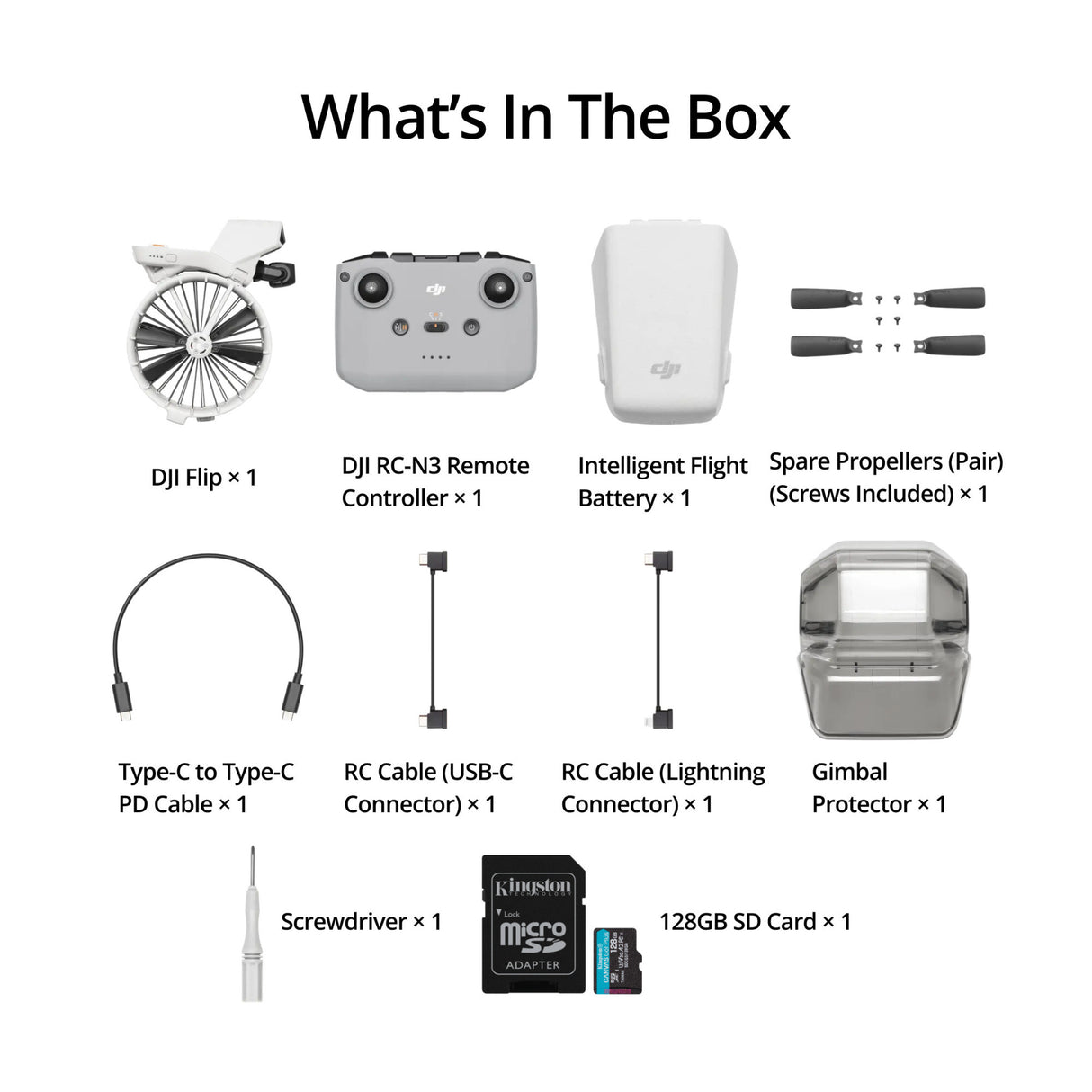 DJI Flip (GL) with 128GB SD Card Bundle