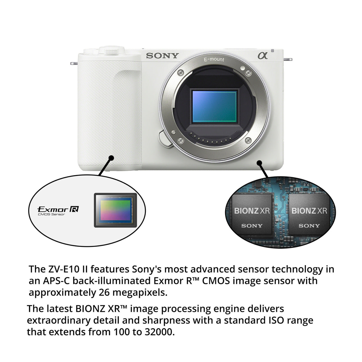 Sony ZV-E10 II Mirrorless Camera (White) with 18-105mm f/4 G OSS Lens Bundle