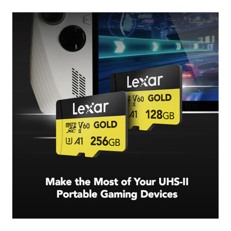 Lexar Professional 128GB GOLD microSDXC UHS-II Memory Card