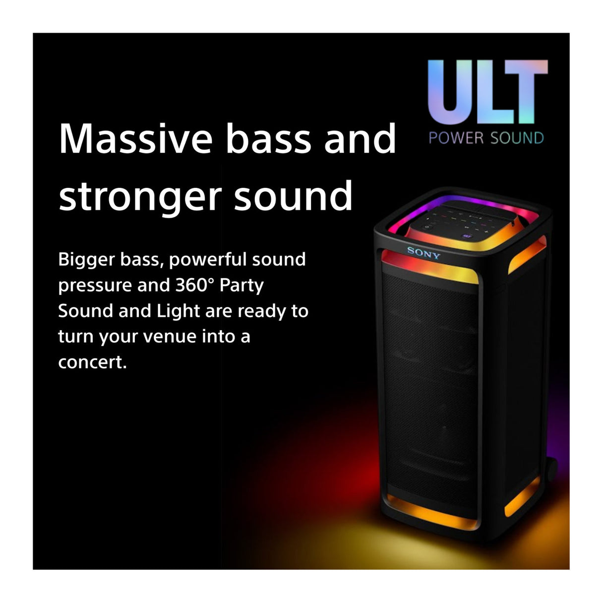 Sony ULT Tower 9AC Speaker (Black) Bundle with Wireless Microphones (2-Pack)