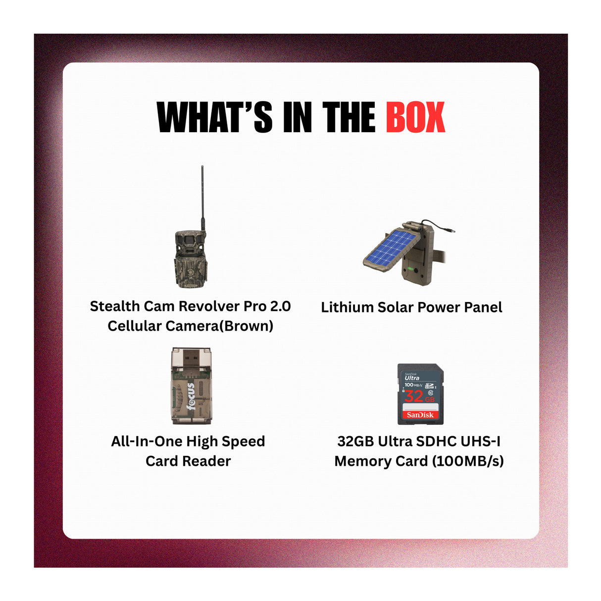 Stealth Cam Revolver Pro 2.0 360-Degree 40MP Cellular Camera (Brown) Bundle