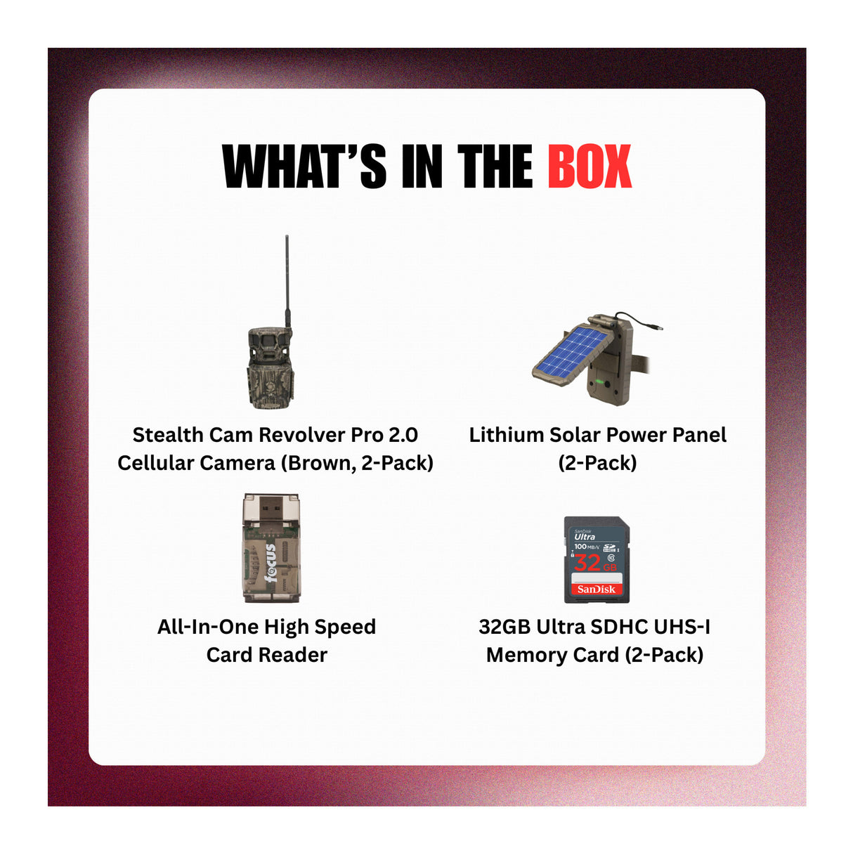 Stealth Cam Revolver Pro 2.0 360-Degree 40MP Trail Camera (Brown) Bundle