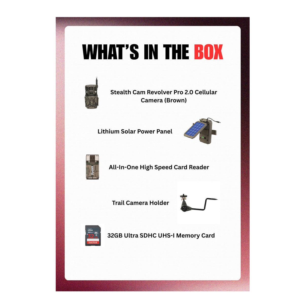 Stealth Cam Revolver Pro 2.0 360-Degree 40MP Brown Cellular Camera Bundle