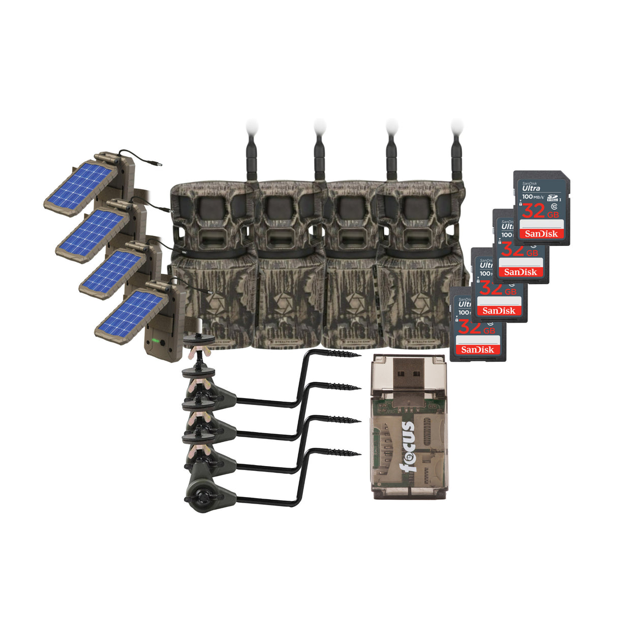 Stealth Cam Revolver Pro 2.0 360-Degree 40MP Brown Trail Cam Bundle