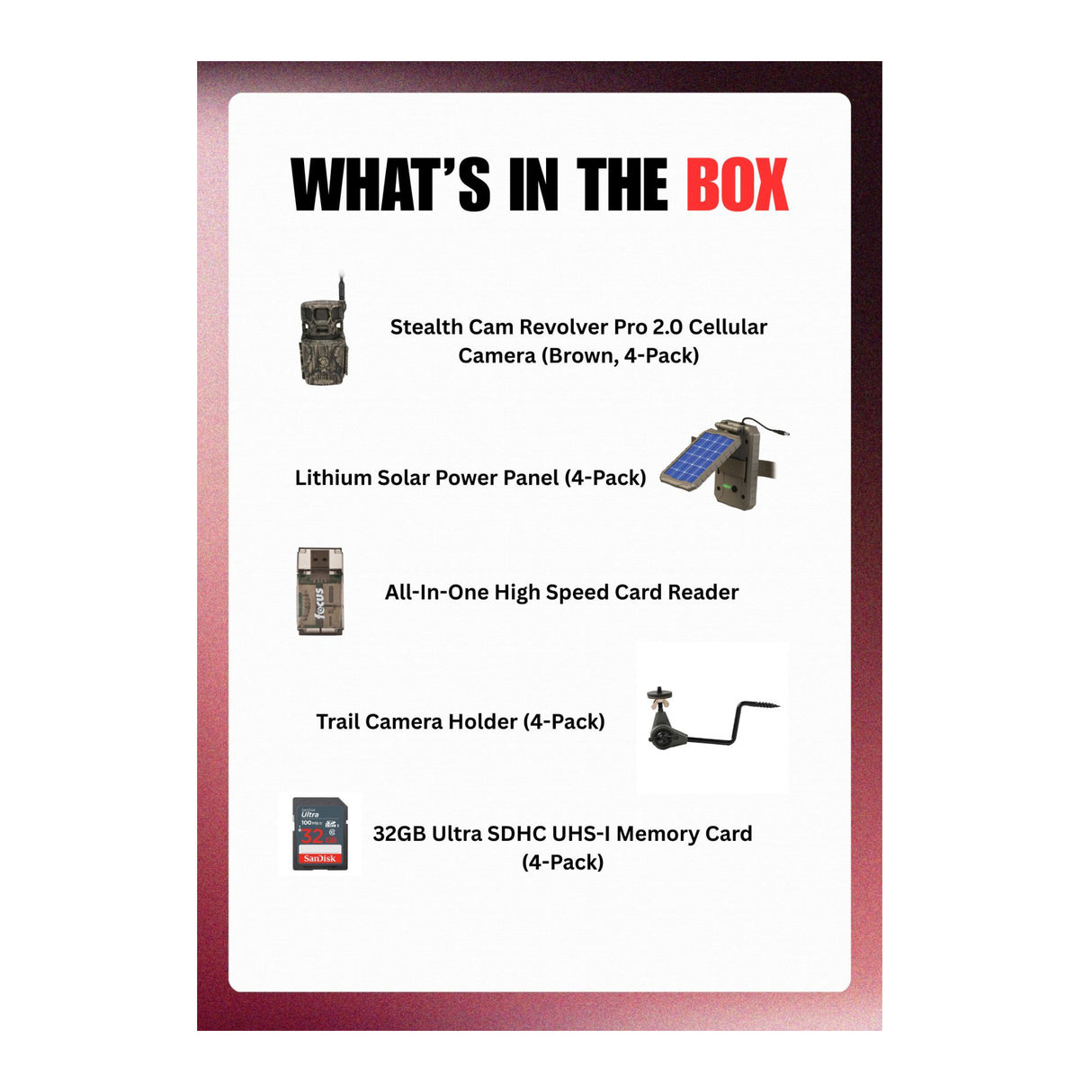 Stealth Cam Revolver Pro 2.0 360-Degree 40MP Brown Trail Cam Bundle