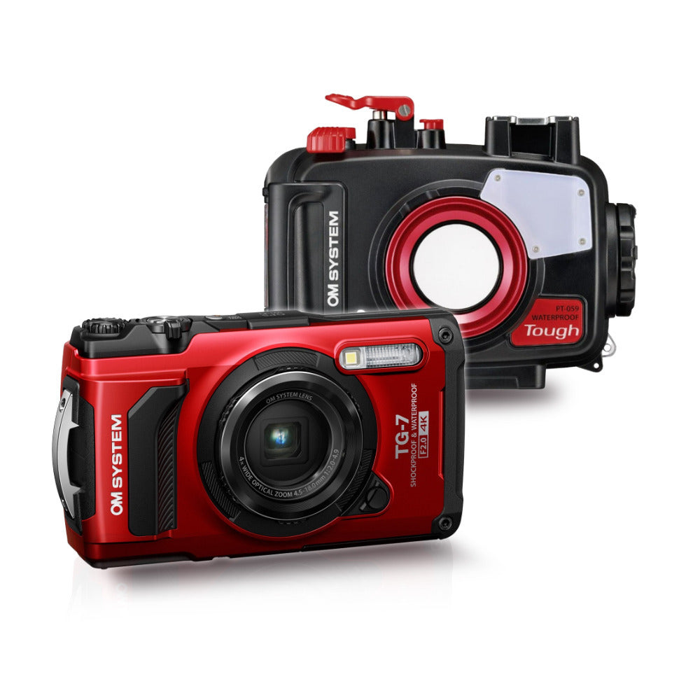 Olympus Tough TG 7 12 MP Red Digital Camera with F2.0 Lens Bundle