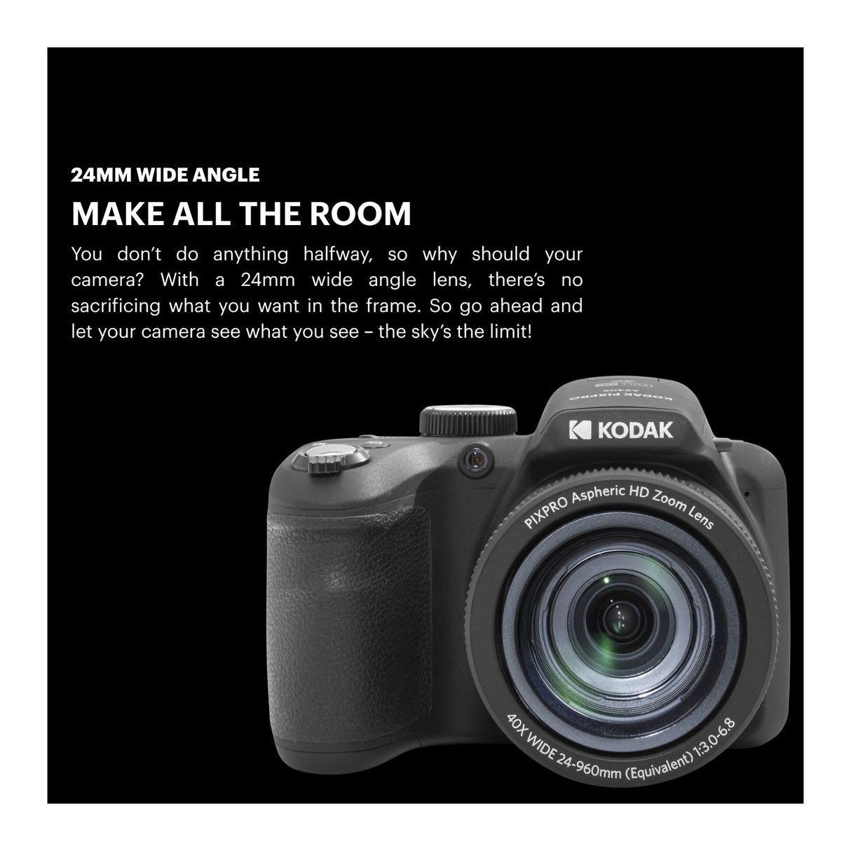 Kodak PIXPRO AZ405 16MP Astro Zoom Digital Camera (Black) Bundle with SD Card