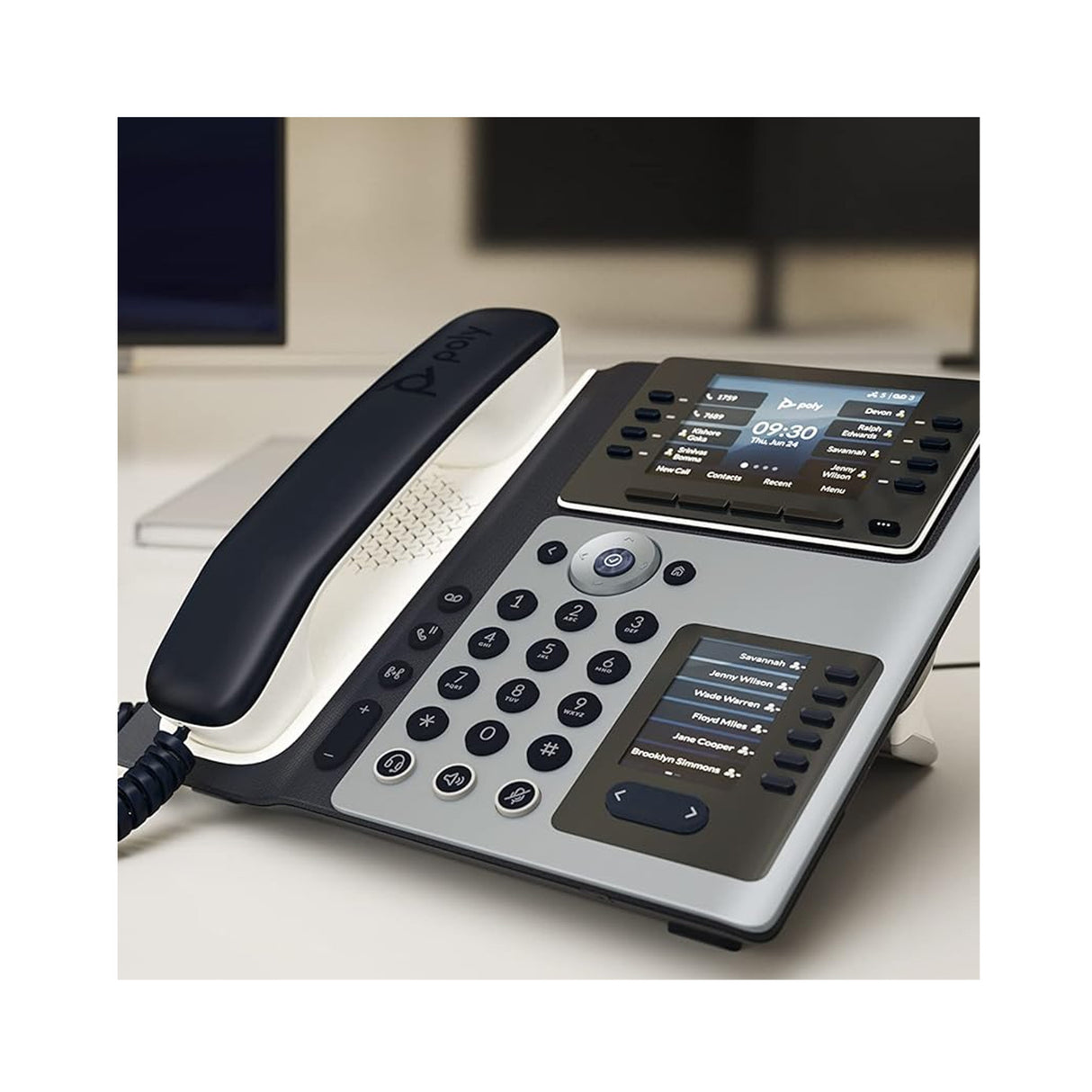 Poly Edge E450 IP Desk Phone with Wi-Fi Bluetooth and 8-Line Keys (6 Pack)