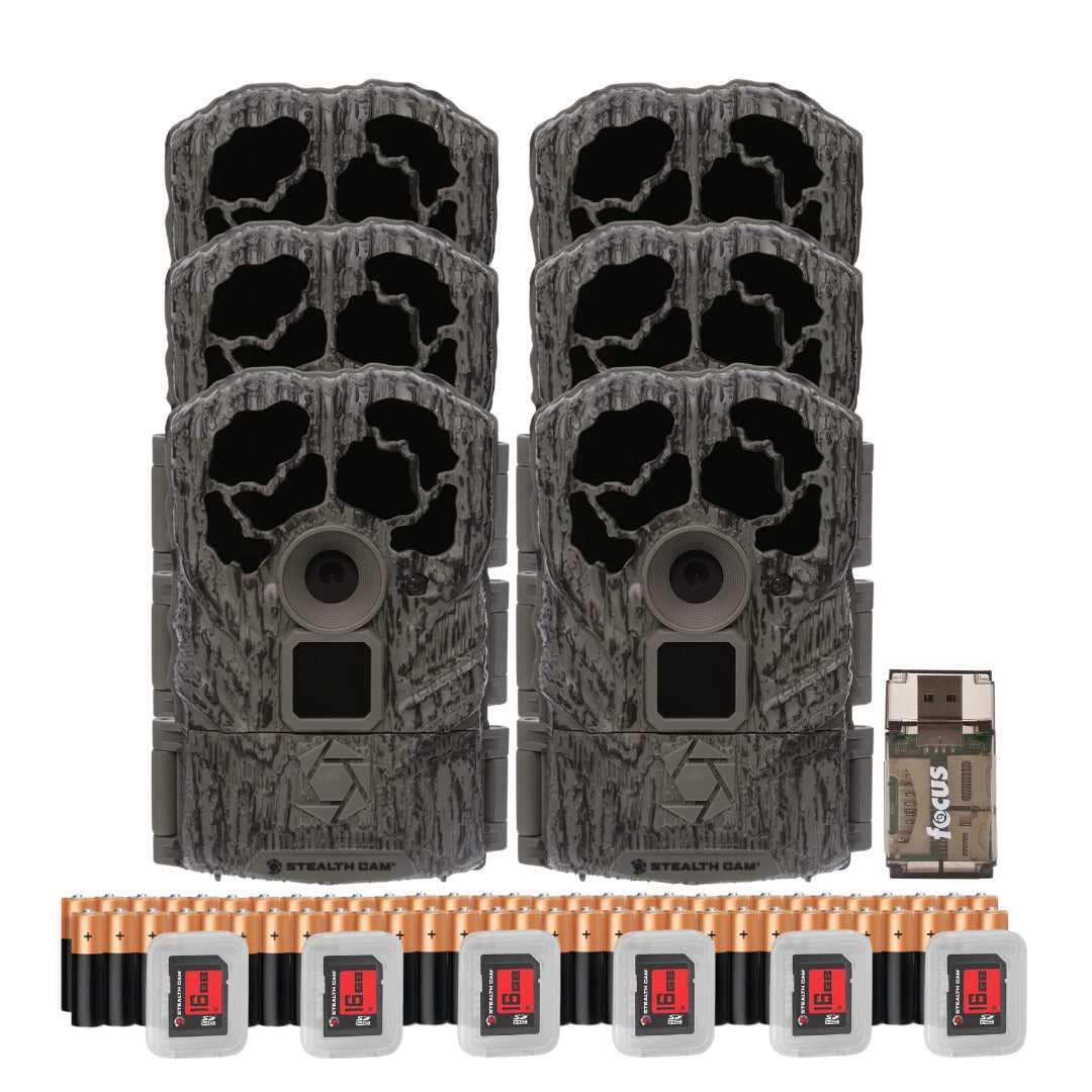 Stealth Cam Browtine 16MP Game Camera Bundle with Card Reader (6 Pack)