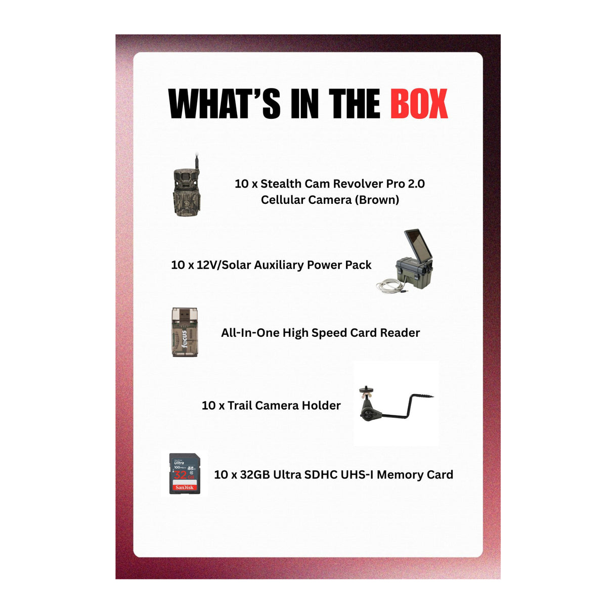 Stealth Cam Revolver Pro 2.0 360-Degree 40MP 1440p Brown Cellular Camera Bundle