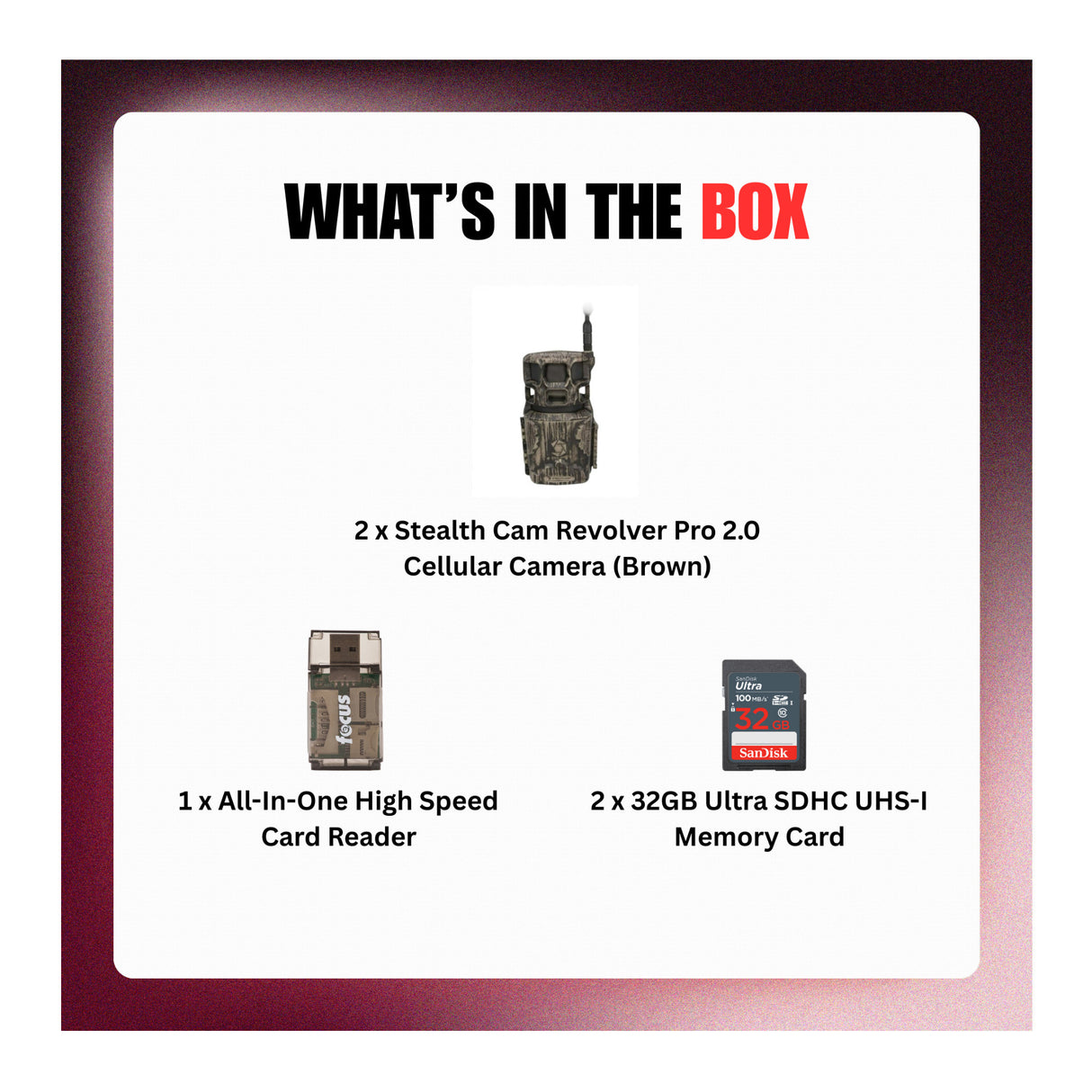 Stealth Cam Revolver Pro 2.0 40MP 360-Degree Brown Cellular Camera Bundle