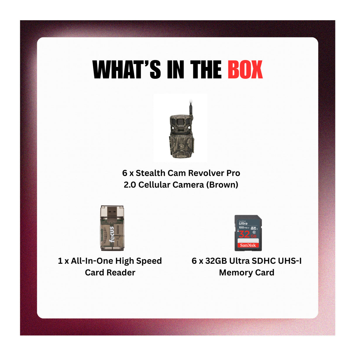 Stealth Cam Revolver Pro 2.0 40MP 360-Degree Brown Trail Camera Bundle