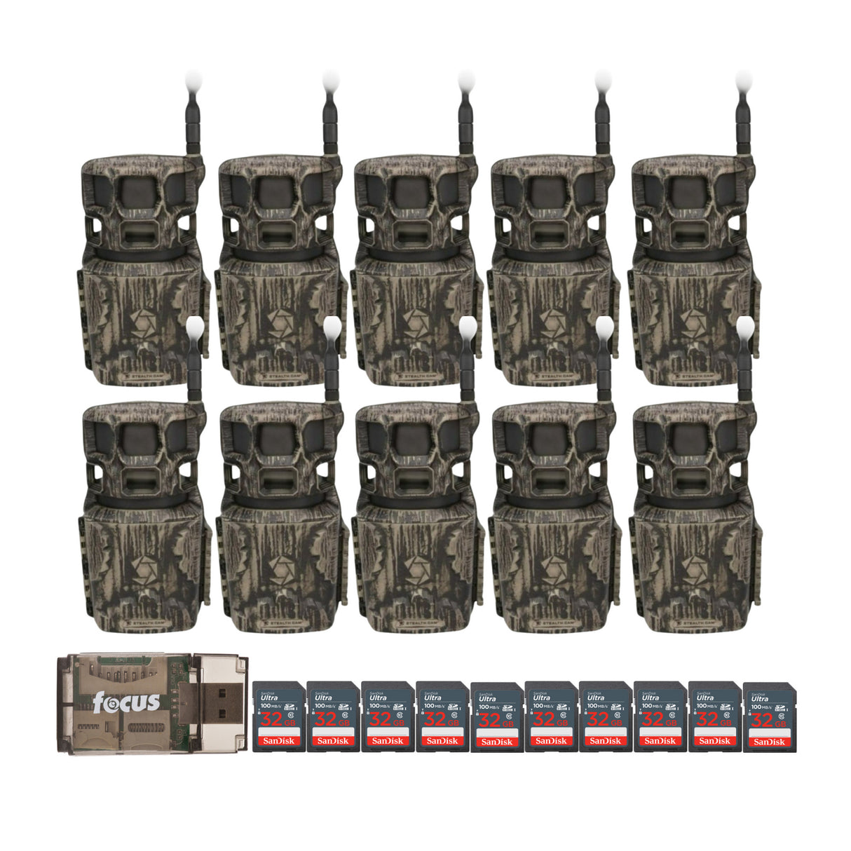 Stealth Cam Revolver Pro 2.0 40MP 360-Degree Brown Trail Cameras Bundle