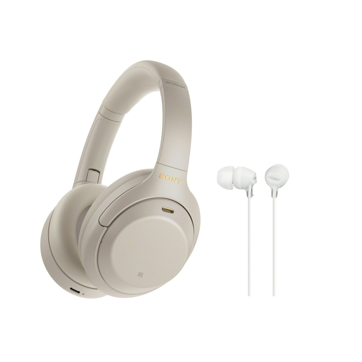 Sony WH-1000XM4 Wireless Noise Canceling Over-Ear Headphones with In-Ear Earbud Bundle