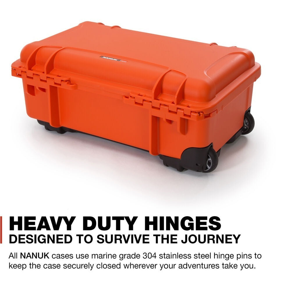 Nanuk 935 Waterproof Wheeled Hard Case with Foam and Lid Organizer (Orange)