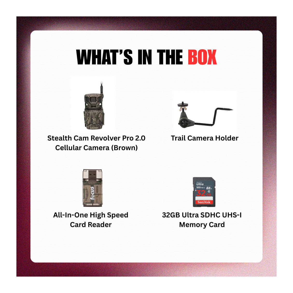 Stealth Cam Revolver Pro 2.0 360-Degree 1440p Video Trail Cameras (Brown) Bundle