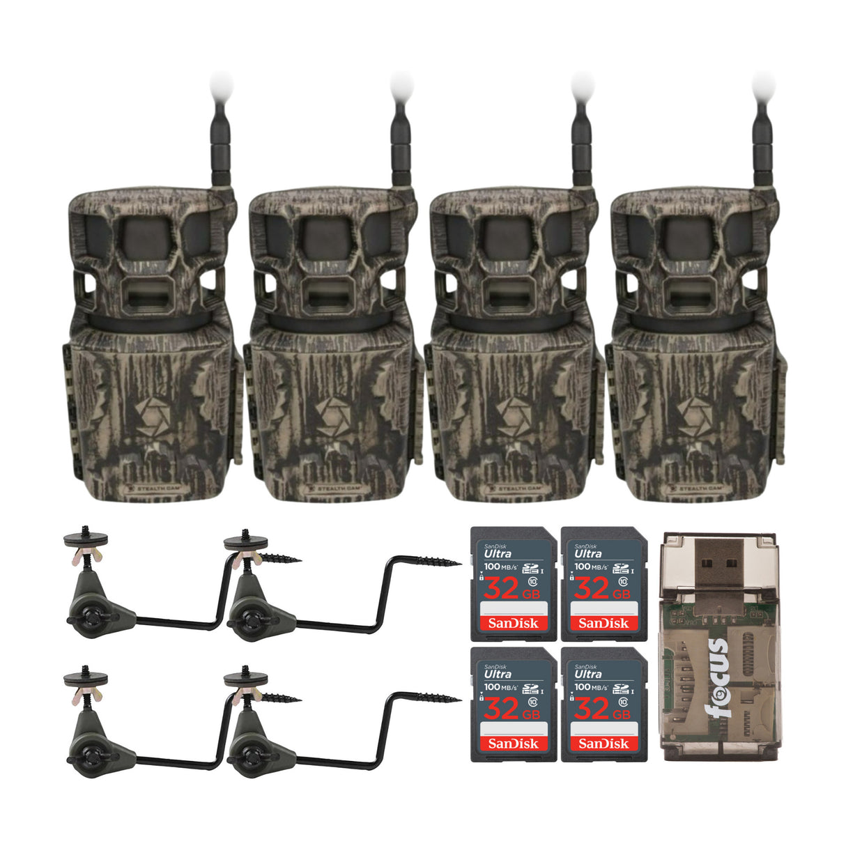 Stealth Cam Revolver Pro 2.0 360-Degree 1440p Video Cellular Cam (Brown) Bundle