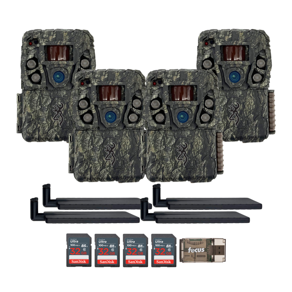Browning Trail Cameras - Defender Wireless Vision Pro HD AI 46MP Bundle (4-Pack)