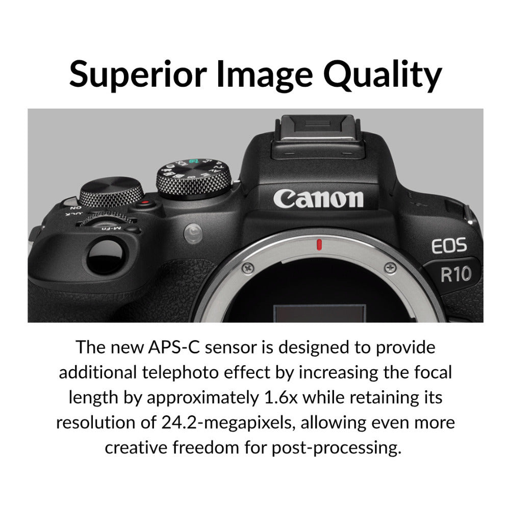 Canon EOS R10 Mirrorless Camera with RF-S 18-45mm Lens Kit Bundle