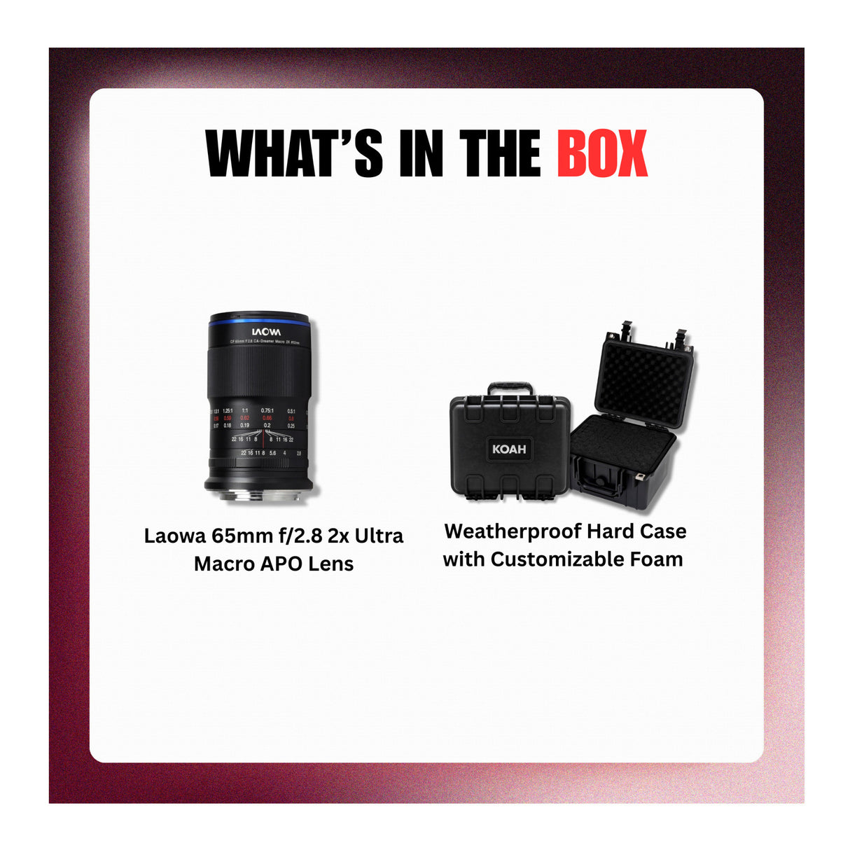 Laowa 65mm f/2.8 2x Ultra Macro APO Lens for Fuji X with Hard Case Bundle