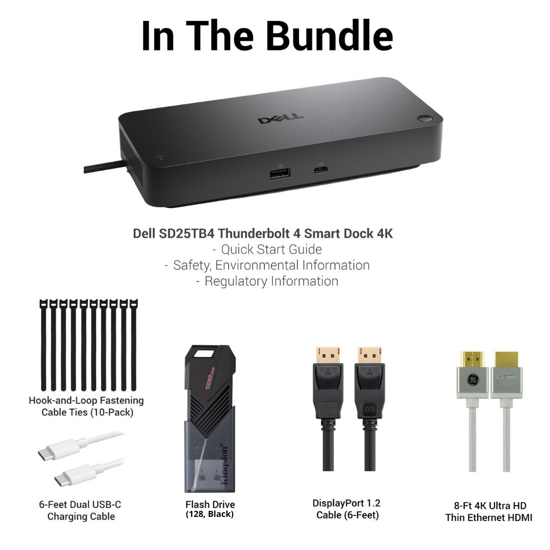 Dell Pro Thunderbolt 4 Smart Dock (SD25TB4) with Cables, Ties & 128GB USB Drive