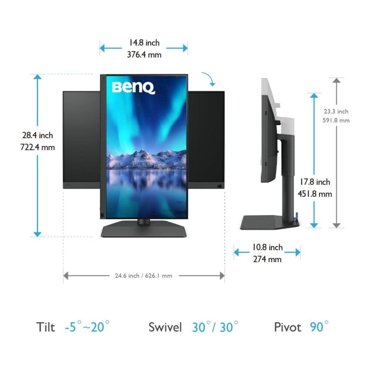 BenQ SW272Q 27-Inch QHD Monitor – with Nano Matte Display and Photo Editing Precision (Black)