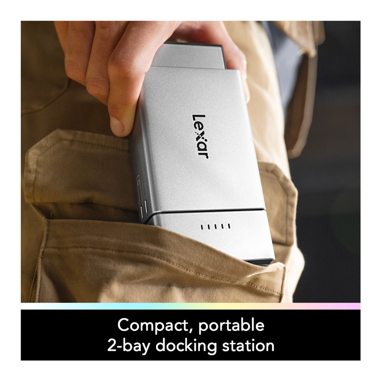 Lexar Professional Workflow Go Battery-Powered 2-Bay Portable Docking Station