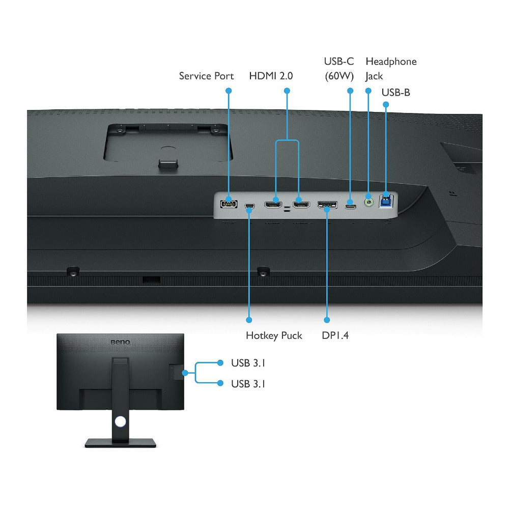 BenQ SW321C 32-Inch 4K HDR IPS Photo and Video Editing Monitor (Black) Bundle