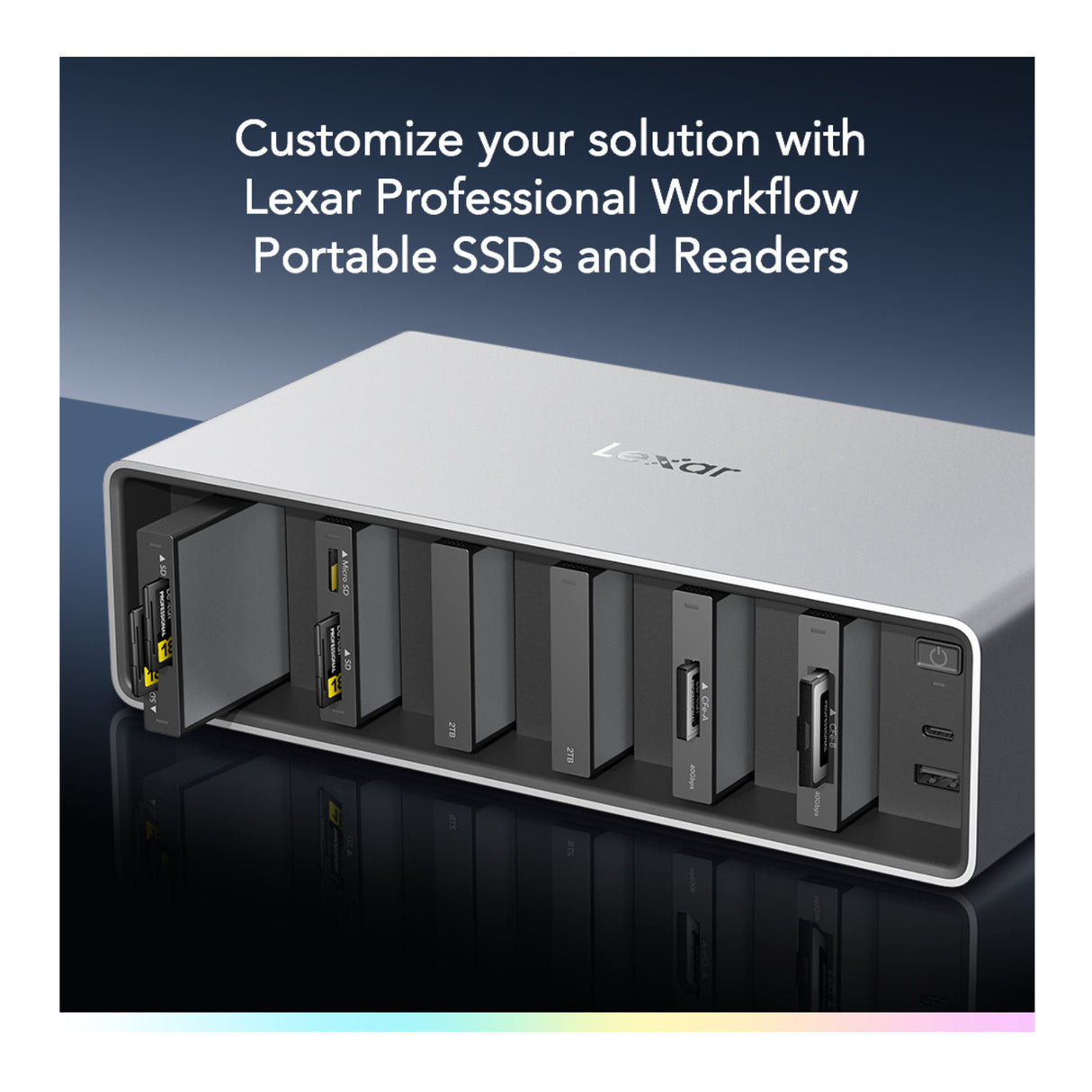 Lexar Professional Workflow Docking Station with 6 Customizable Bays with Thunderbolt 4 Connectivity