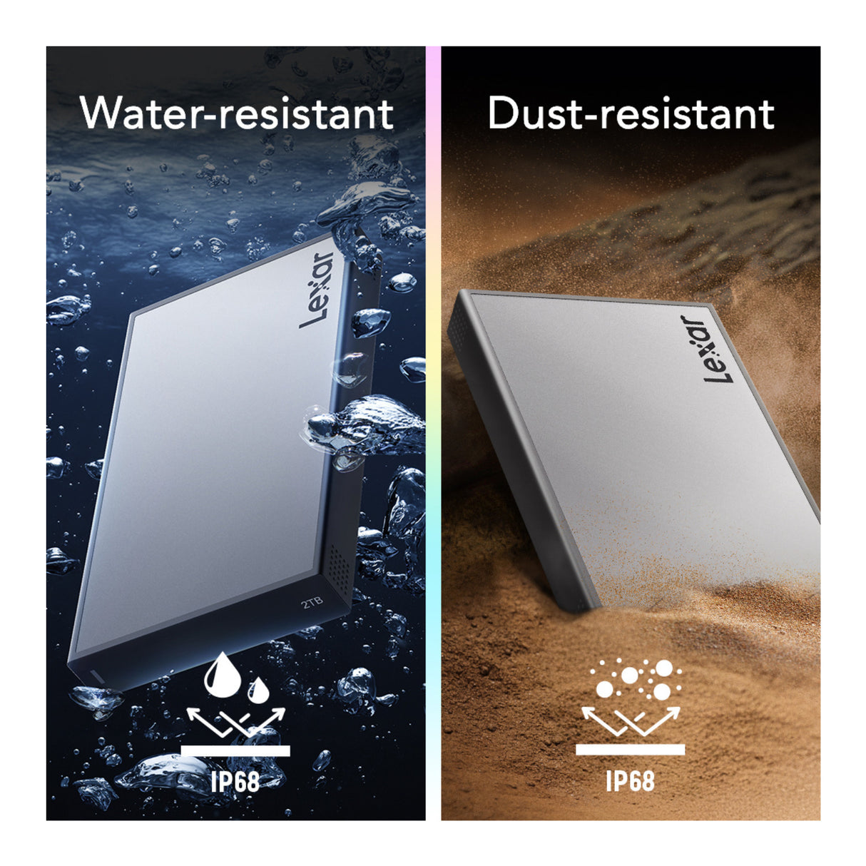 Lexar Professional Workflow Portable 2TB SSD - Aluminum Build, 68-Rated Up to 2000MB/s Read/Write