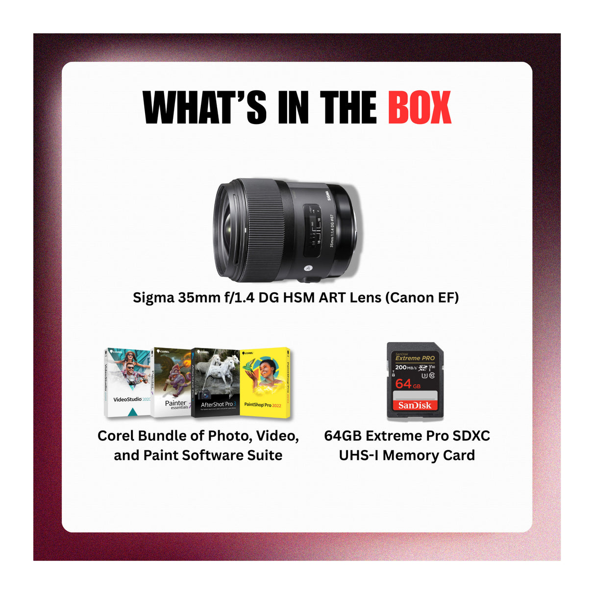 Sigma 35mm f/1.4 DG HSM ART Full-Frame Sensor Lens (Canon EF) Bundle