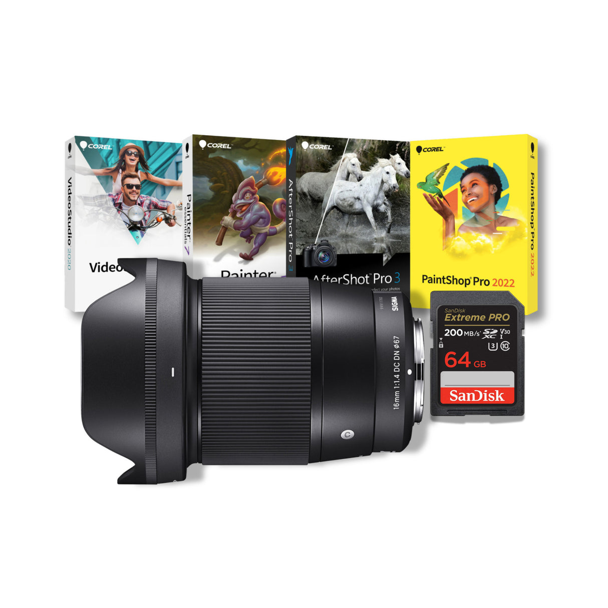 Sigma 16mm f/1.4 Contemporary DC DN Prime Lens (Sony E) Bundle