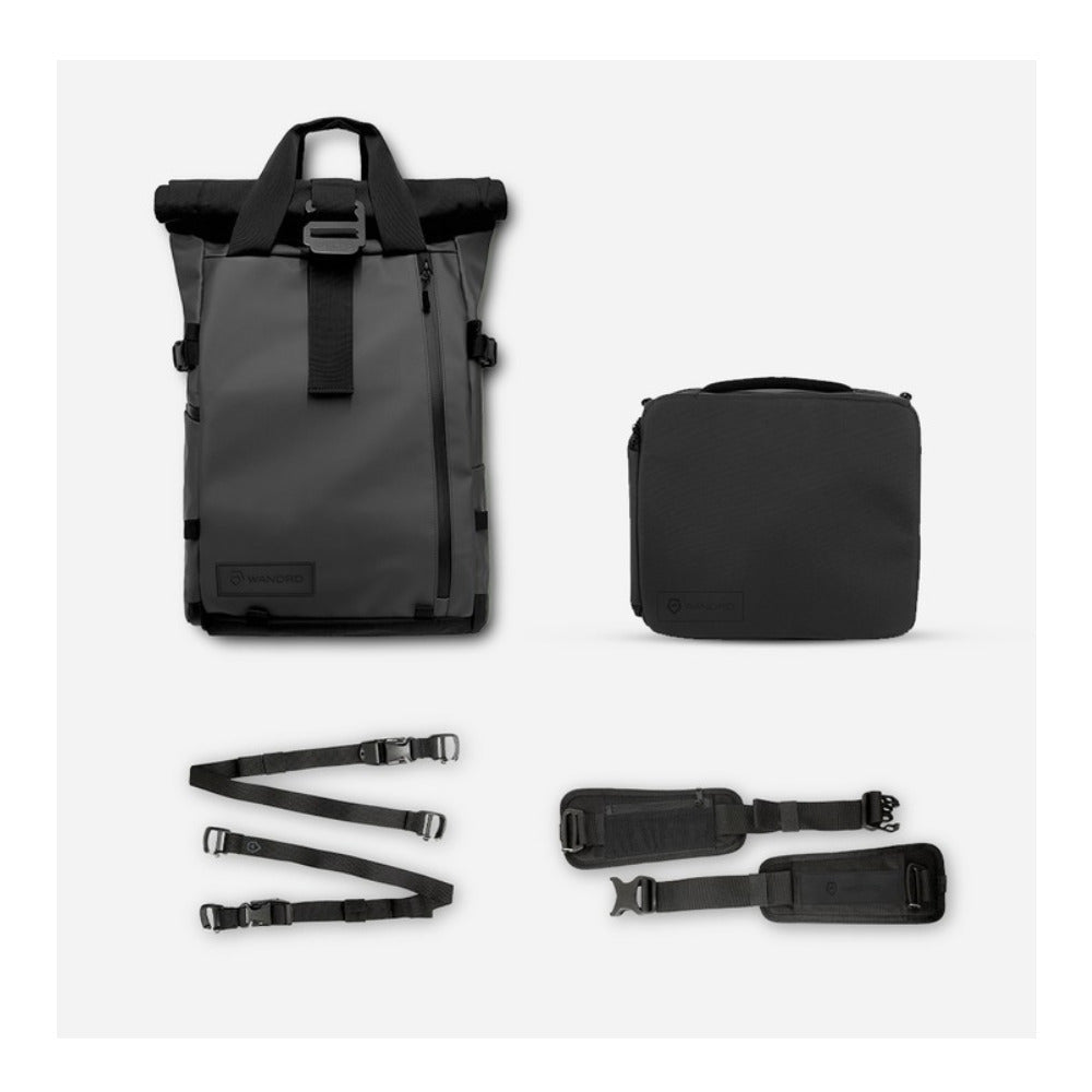 Wandrd PRVKE Backpack – Weather-Resistant and Expandable Bundle (Black)