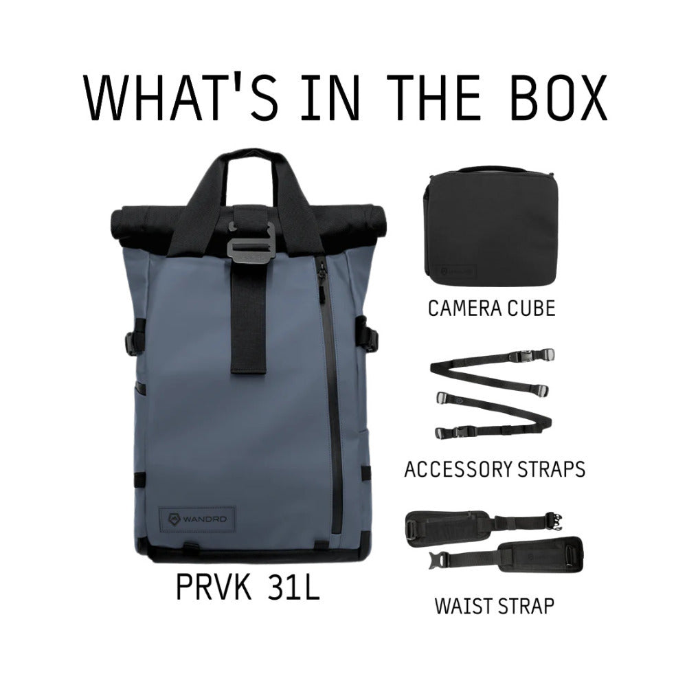 WANDRD PRVKE 31L Weather-Resistant Backpack (Aegean Blue, Photography Bundle)