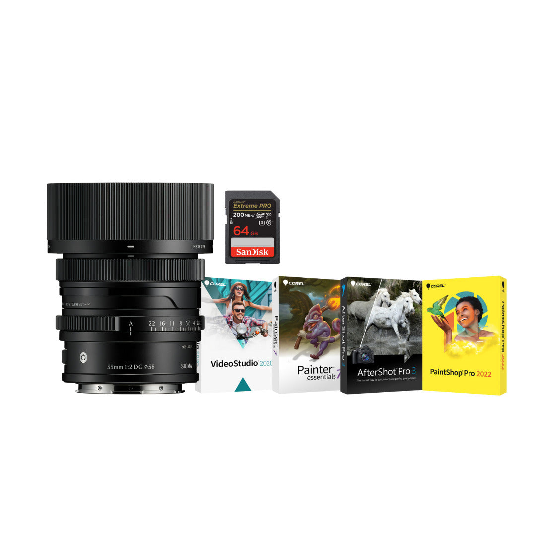 Sigma 35mm F2 DG Black Contemporary Lens for L Mount Bundle