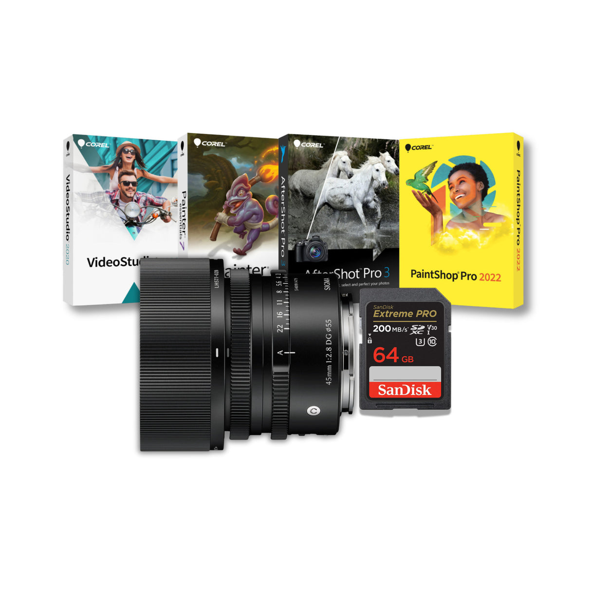 Sigma 45mm F2.8 DG Full-Frame Contemporary Lens (Black, Sony E Mount) Bundle