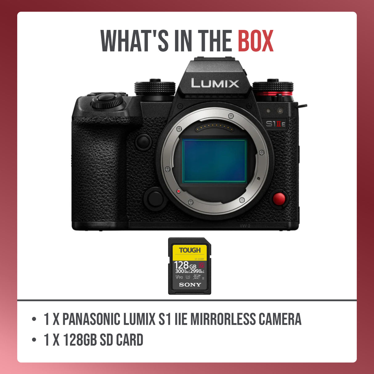 Panasonic Lumix S1 IIE Mirrorless Camera with 24.1MP CMOS Sensor Bundle