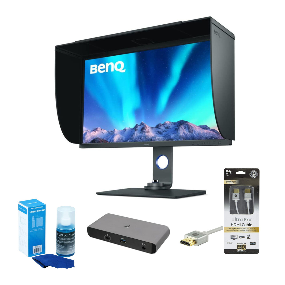 BenQ SW321C 32-Inch 4K HDR IPS Photo and Video Editing Monitor (Black) Bundle