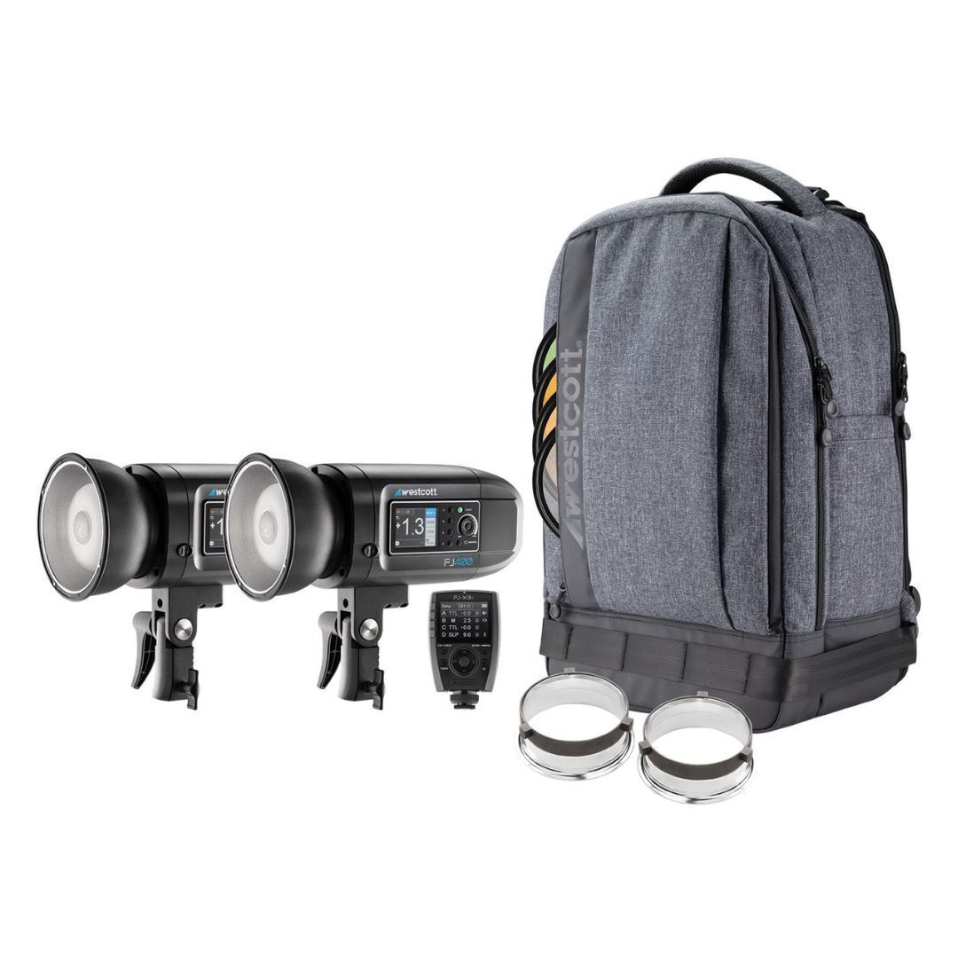 Westcott FJ400 II Strobe 2 Light Backpack Kit with FJ X3 S Trigger Bundle
