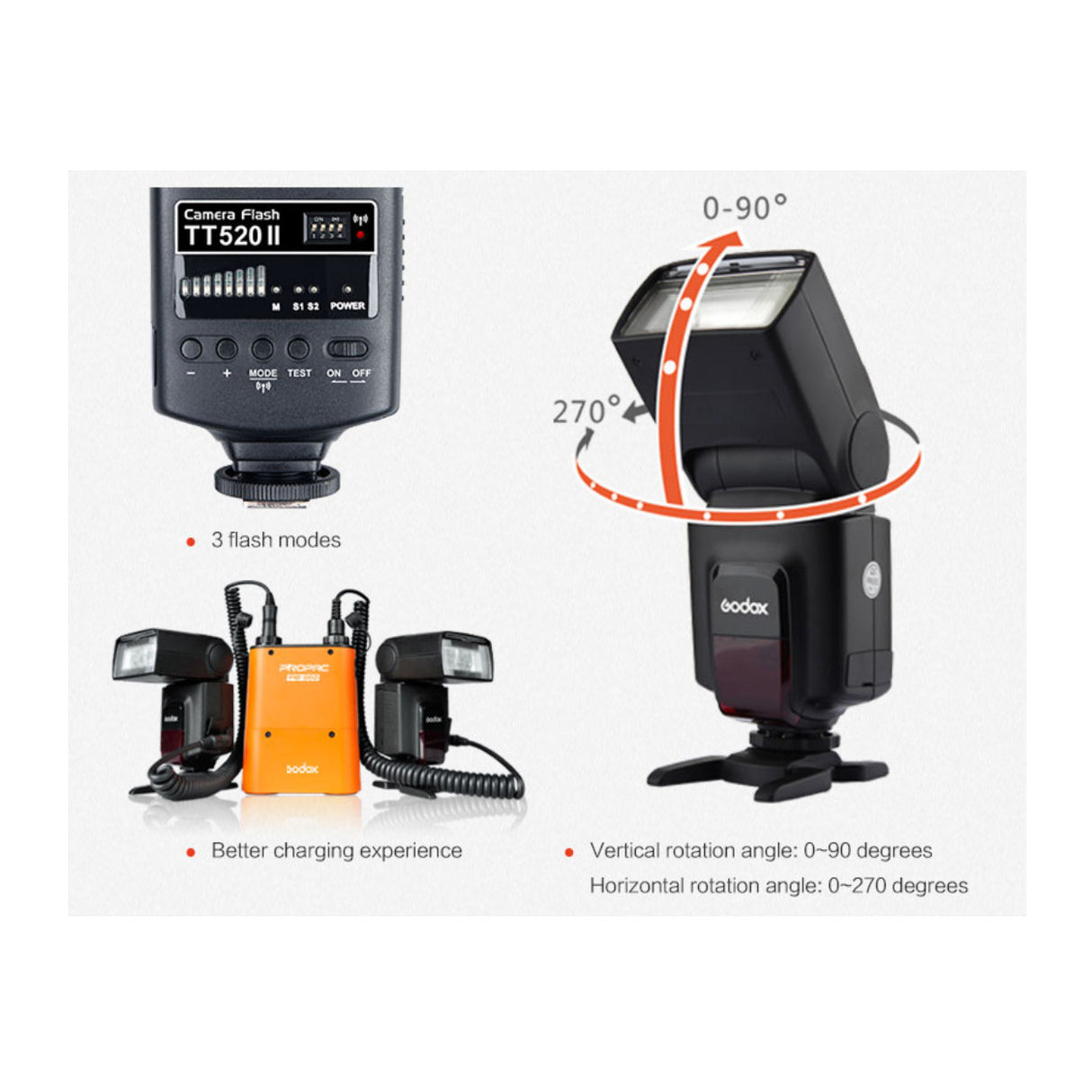 Godox TT520 II Thinklite AA Powered Manual Flash w/Built-in Receiver