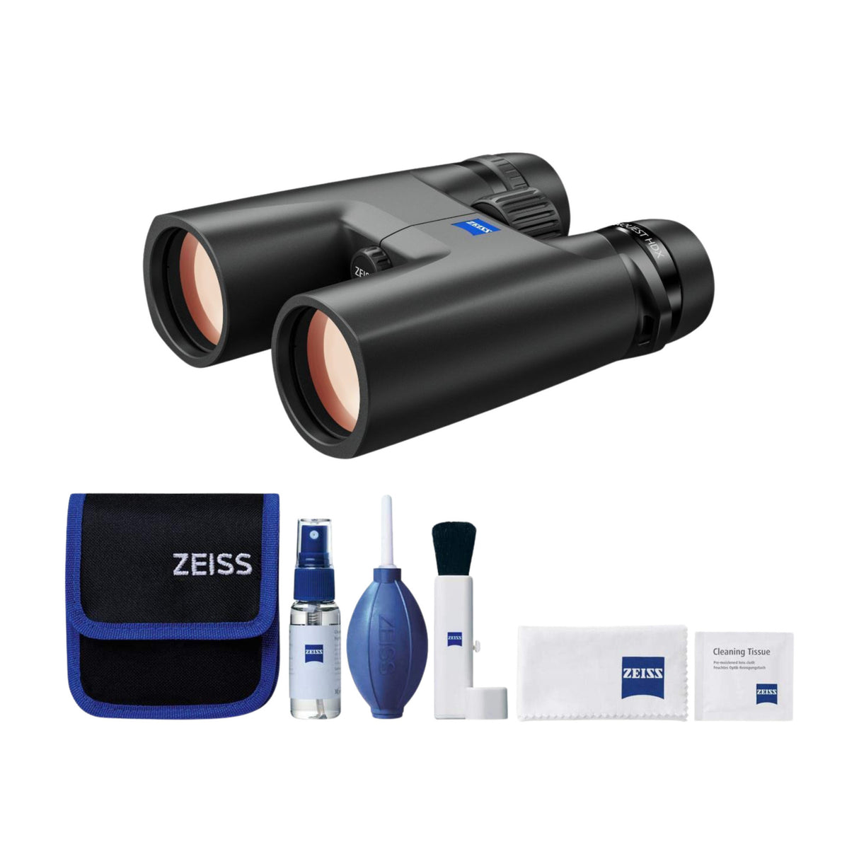 Zeiss CONQUEST HDX 10x42 Binocular Bundle with Lens Cleaning Kit (Black)