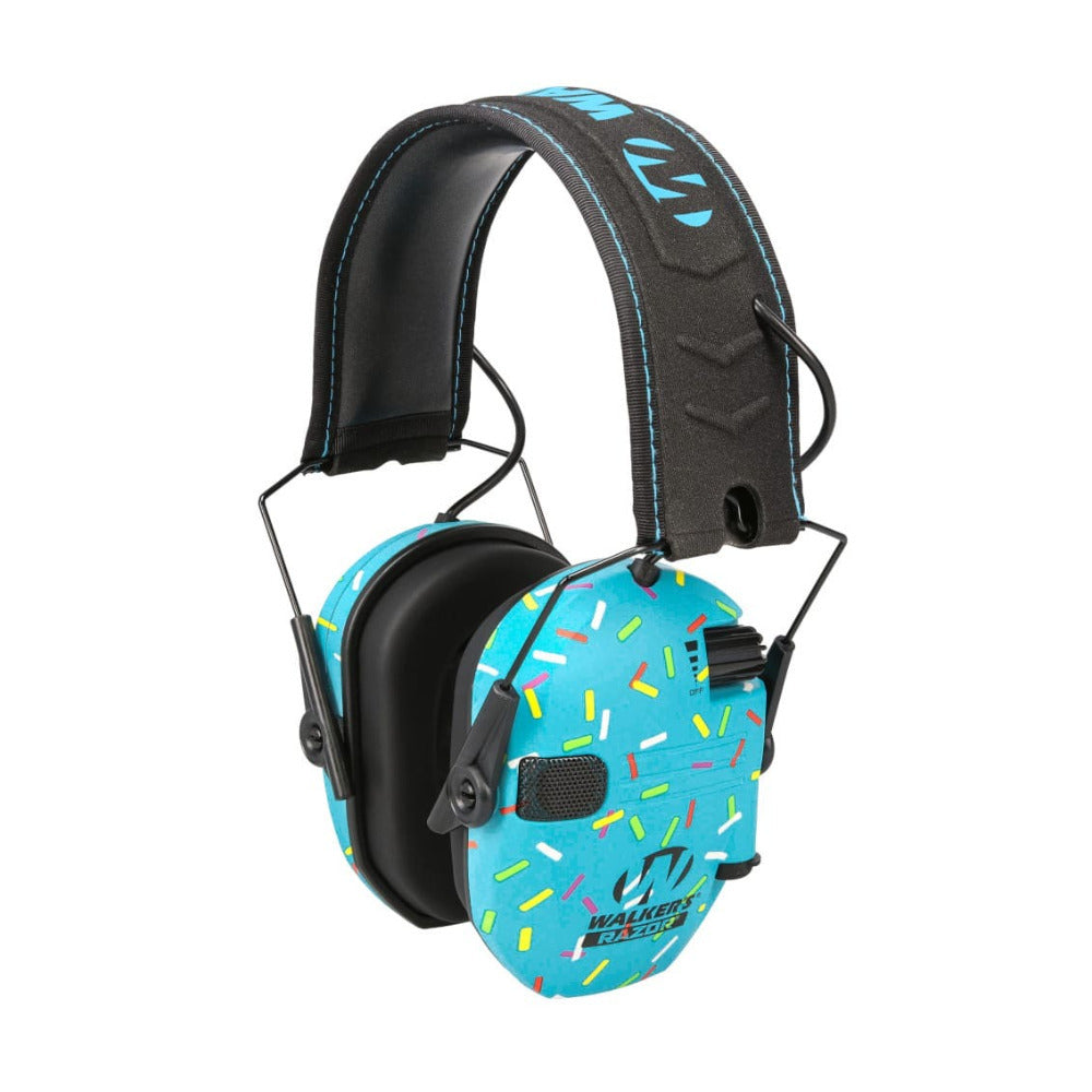 Walkers Razor Slim Electronic Ear Muffs (Blue Sprinkles)