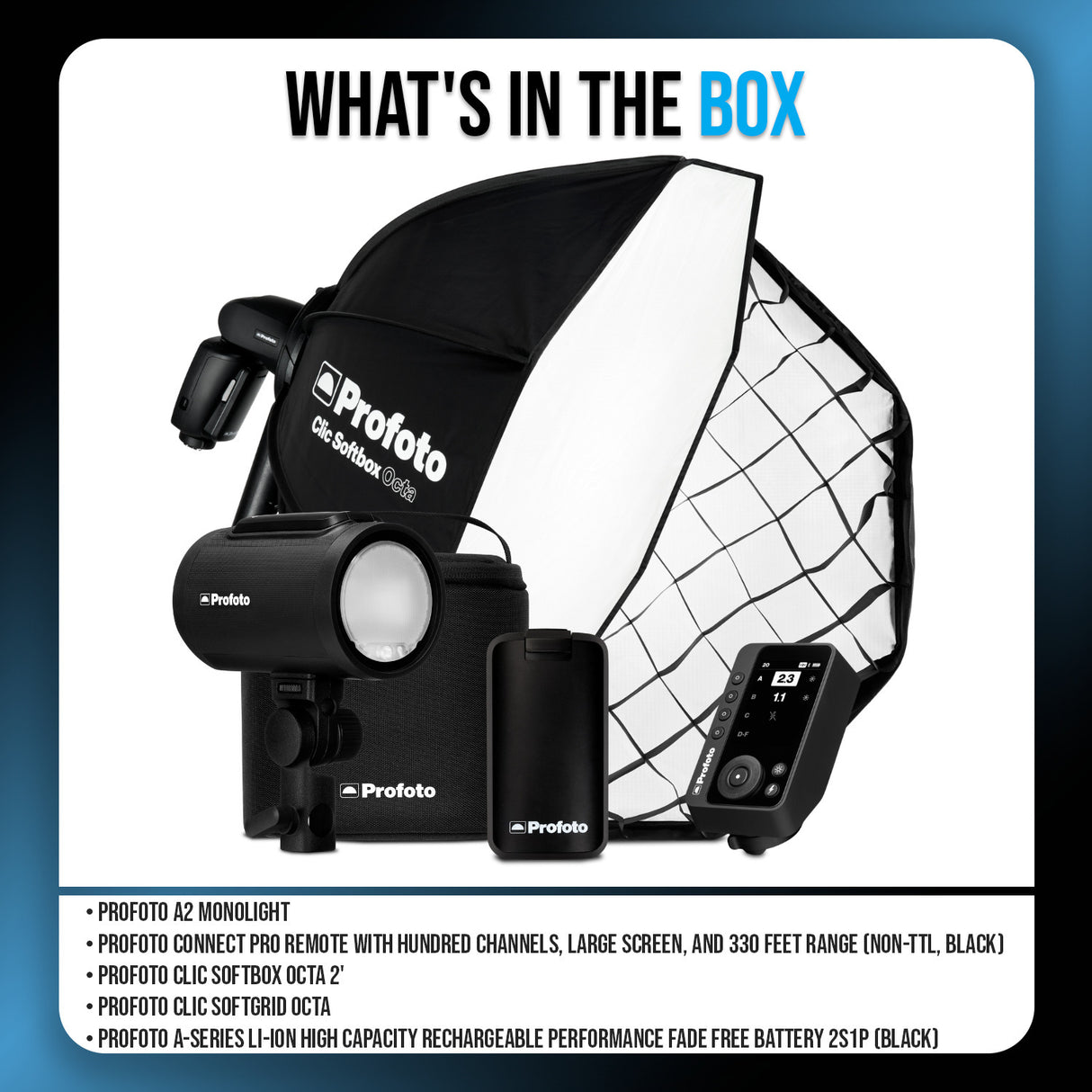 Profoto A2 Monolight Bundle Bundle Connect Pro Remote (Non-TTL) and Accessories