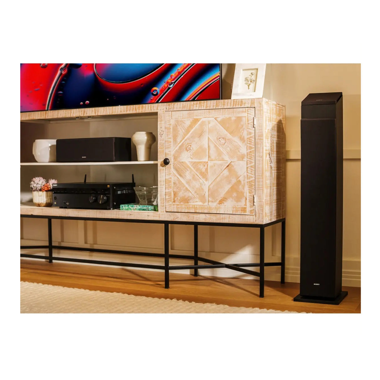 Sony SS-CS3M2 3-Way Floorstanding Single Speaker System (Black) Bundle