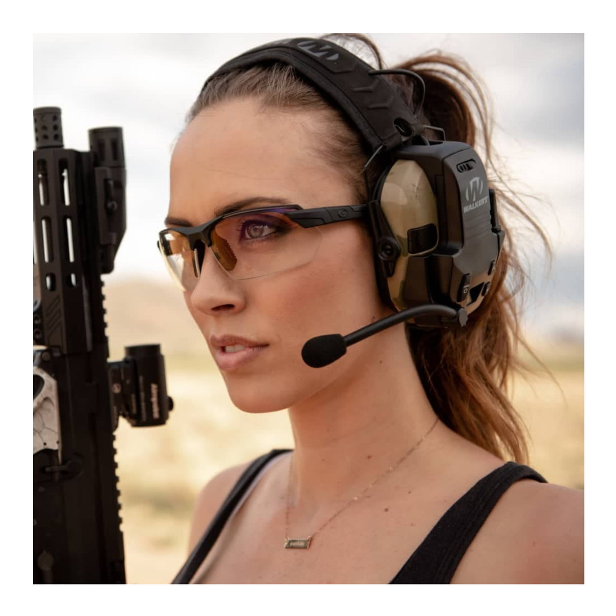 Walker's Razor Walkie Talkie Bluetooth Attachment Bundle with Locking Carabiner