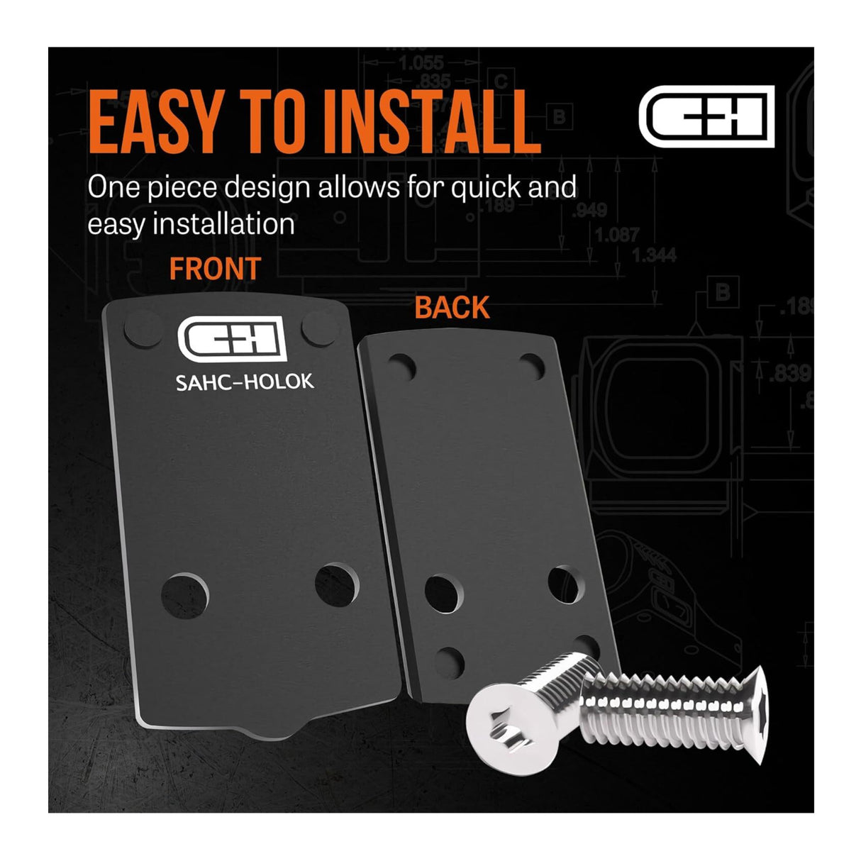 C+H Precision Red Dot Mounting Plate for Springfield Armory Hellcat and Holosun