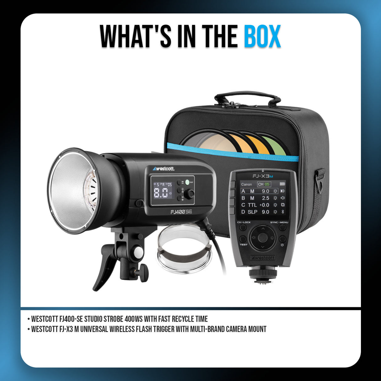 Westcott FJ400-SE Studio Strobe 400Ws (110V) with FJ-X3 Flash Trigger Bundle