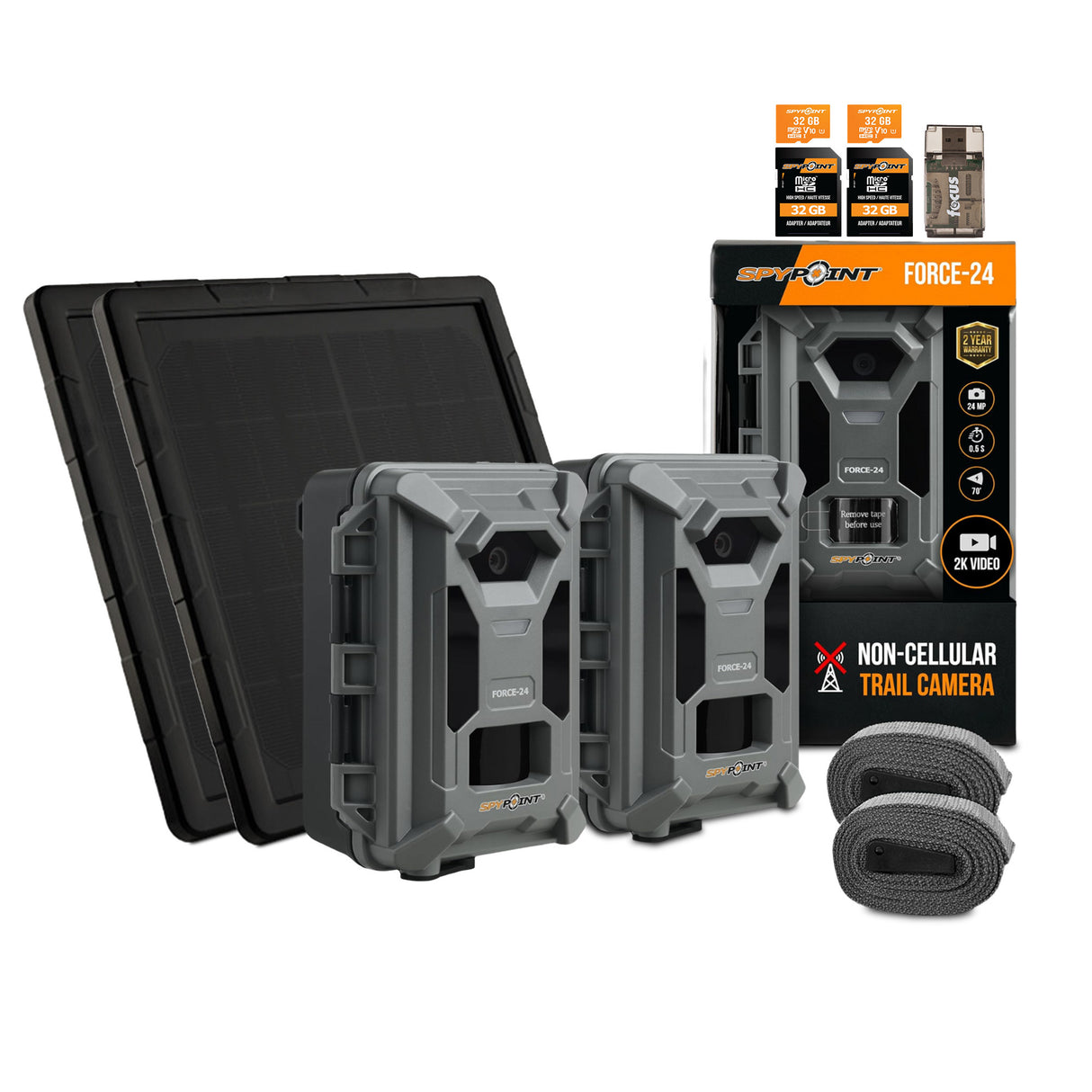 Spypoint Force-24MP Non-Cellular Trail Camera Bundle with Accessories