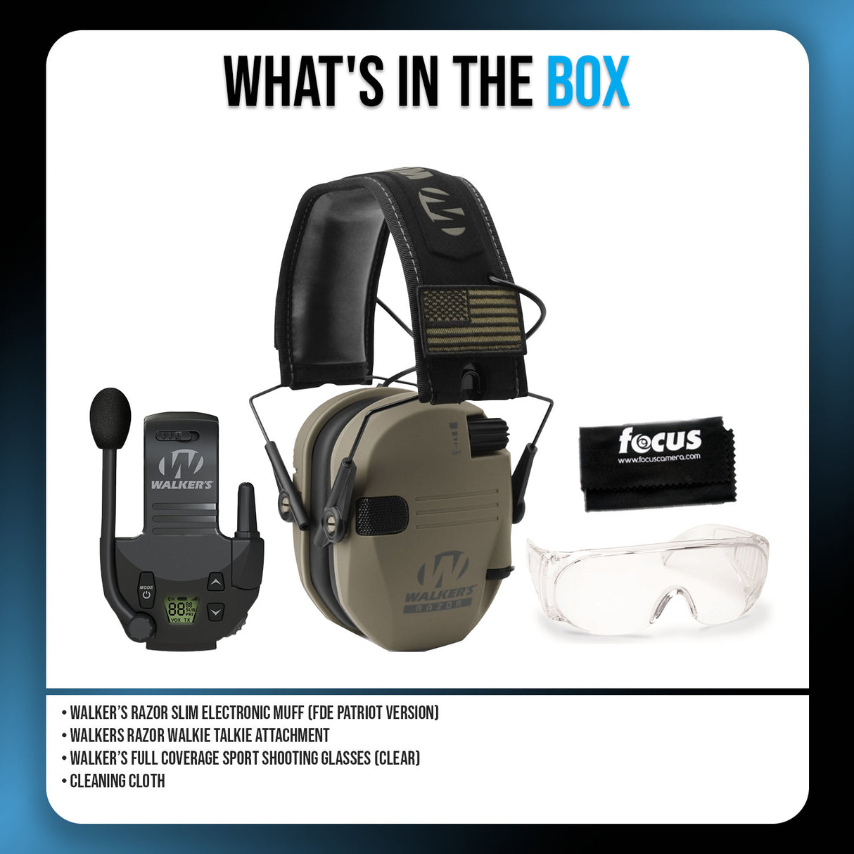 Walkers Razor Digital Ear Muffs (FDE Patriot Version) Bundle