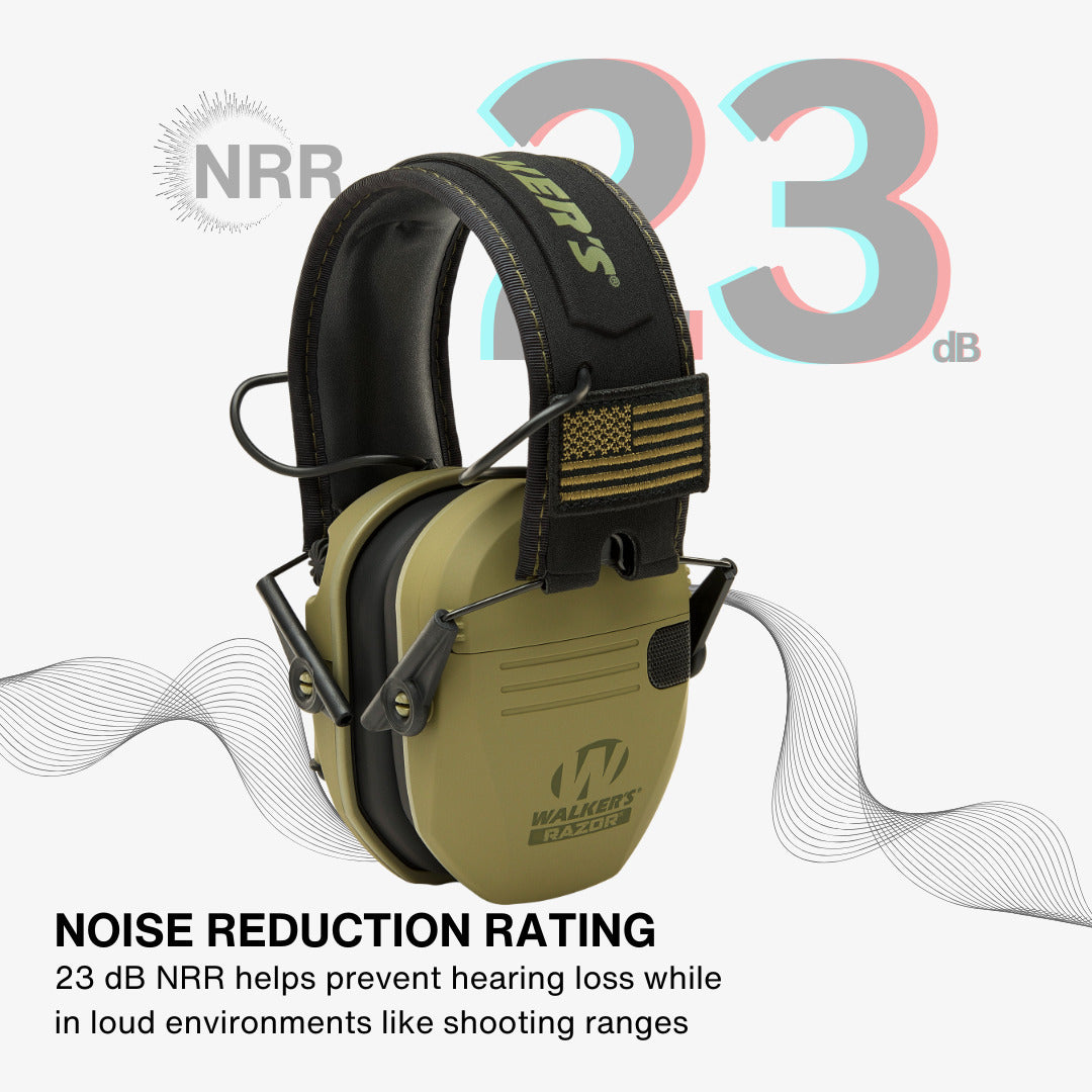 Walkers Razor Patriot Electronic Ear Muffs (Olive Drab Green) Bundle